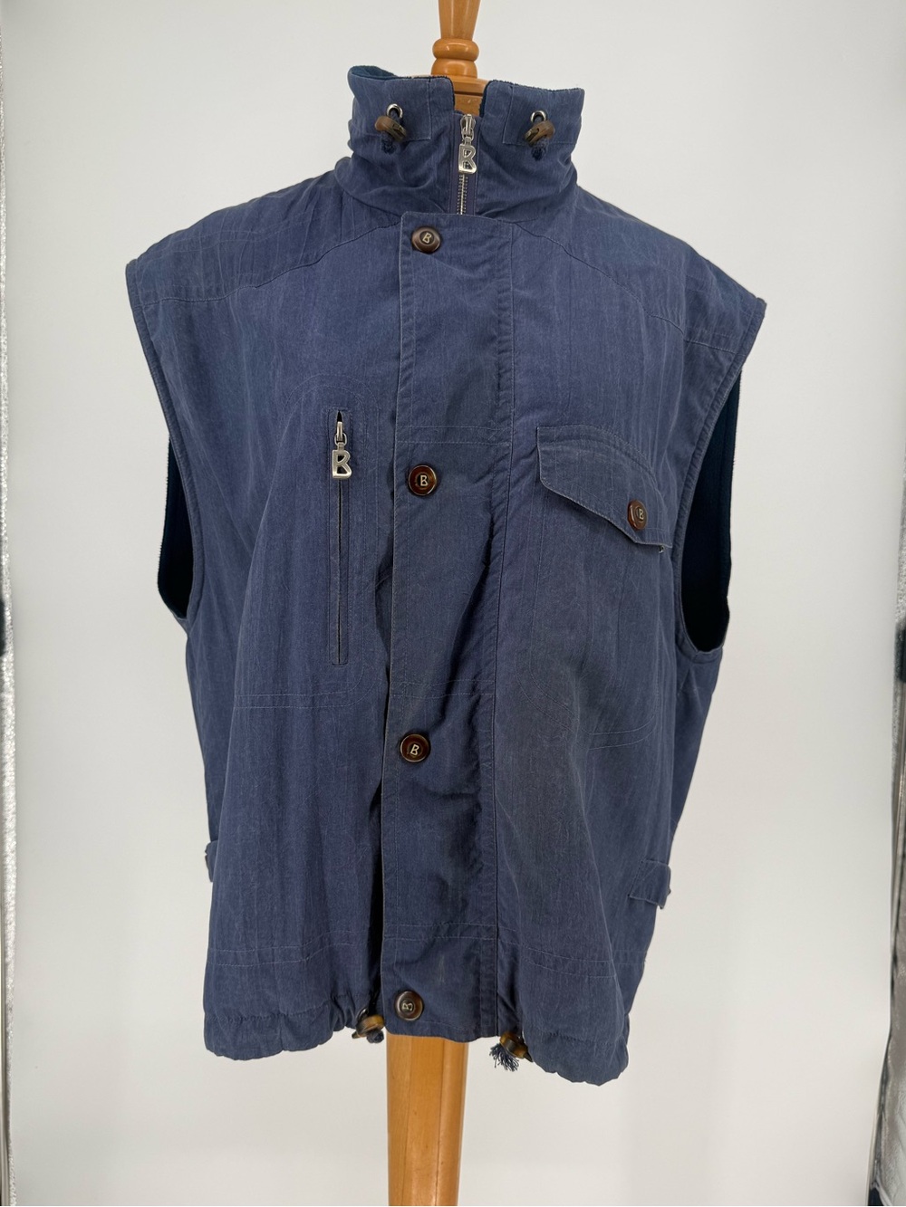 VTG Bogner Navy Fleece Lined Winter Vest sz M